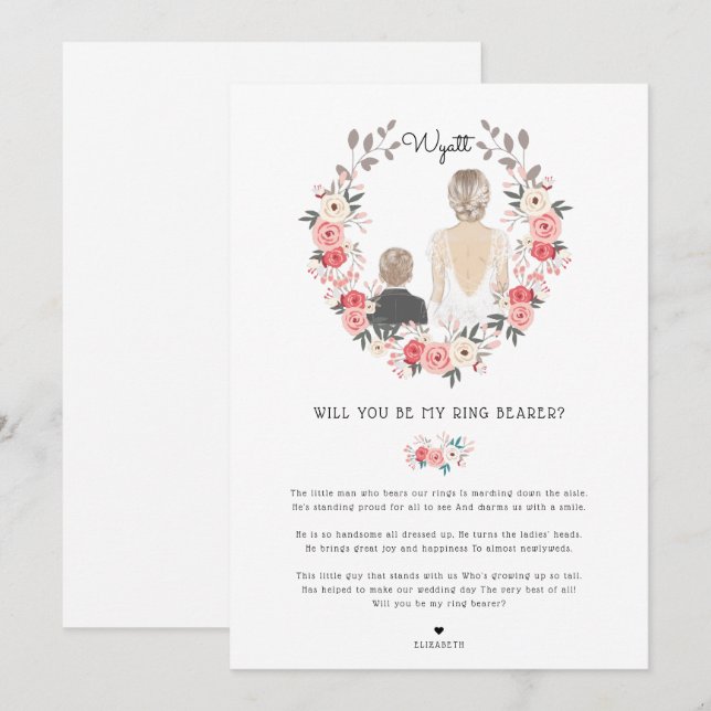 Will you be my Ring Bearer Proposal Invitation (Front/Back)