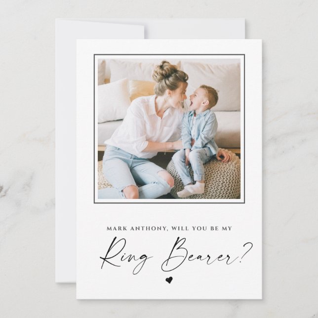 Will You Be My Ring Bearer Proposal Photo Card (Front)
