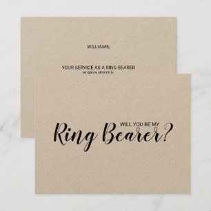 Will You Be My Ring Bearer? Rustic Kraft Paper Invitation