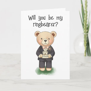 Will you be my ringbearer bear invitation
