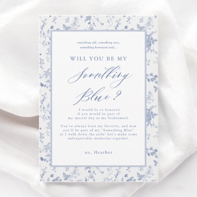 Will You Be My Something Blue Bridal Party Invitation (Creator Uploaded)