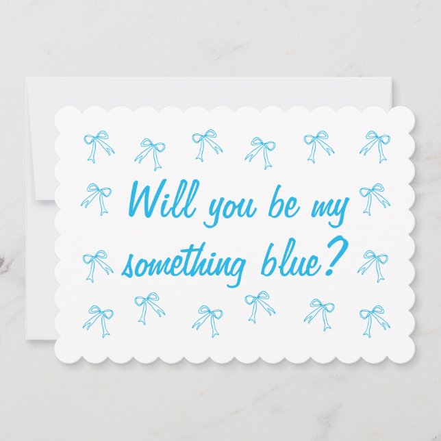 Will you be my something blue Bridesmaid Proposal Invitation (Front)