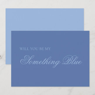 Will You Be My Something Blue Wedding Party Card