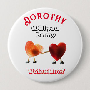 Will you be my Valentine? 10 Cm Round Badge