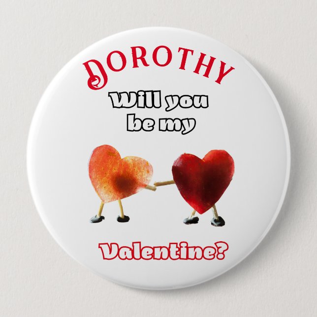 Will you be my Valentine? 10 Cm Round Badge (Front)