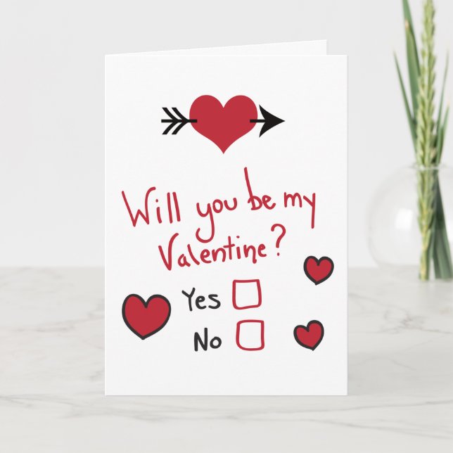 Will You Be My Valentine Card (Front)