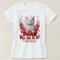 Will You Be My Valentine, Cat T-shirt
