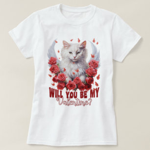 Will You Be My Valentine, Cat T-shirt