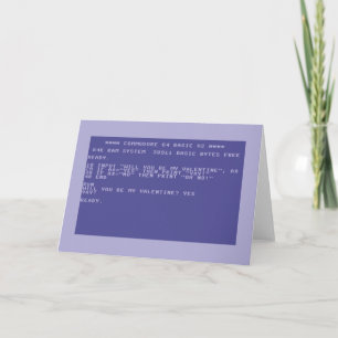 Will You Be My Valentine Commodore 64 Basic Holiday Card