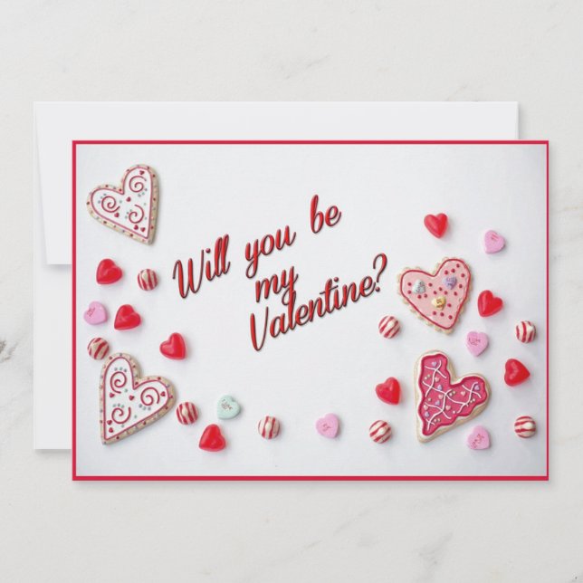 Will You Be My Valentine Flat Card (Front)