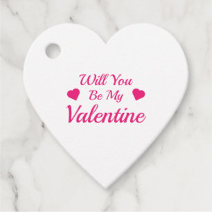Will You Be My Valentine Heart Favour Tag