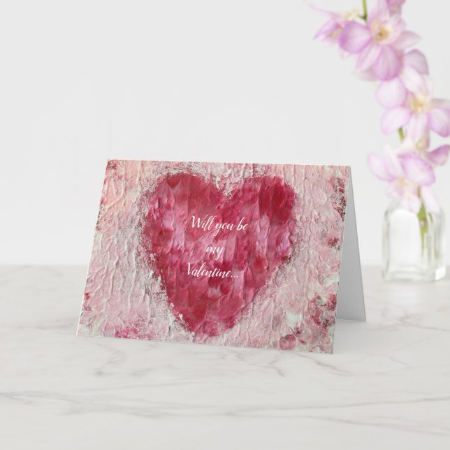 Will you be my Valentine, Heart Proposal Card (Orchid)