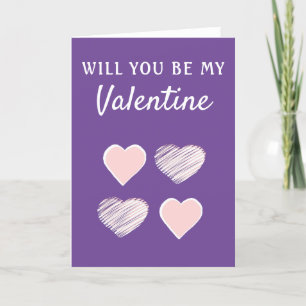 Will you be my Valentine Hearts Valentine`s Day Holiday Card