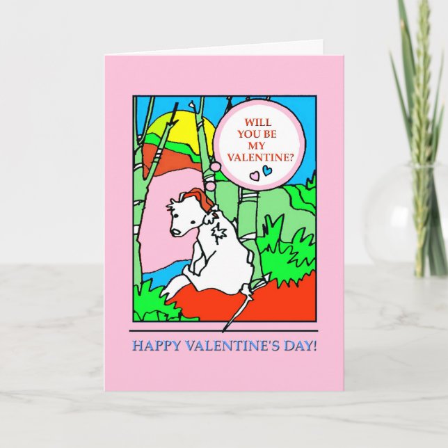 Will You Be My Valentine-In Pink Holiday Card (Front)