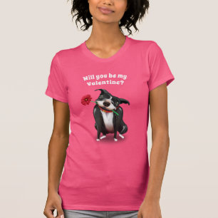 Will You Be My Valentine Pit Bull Womens T-shirts