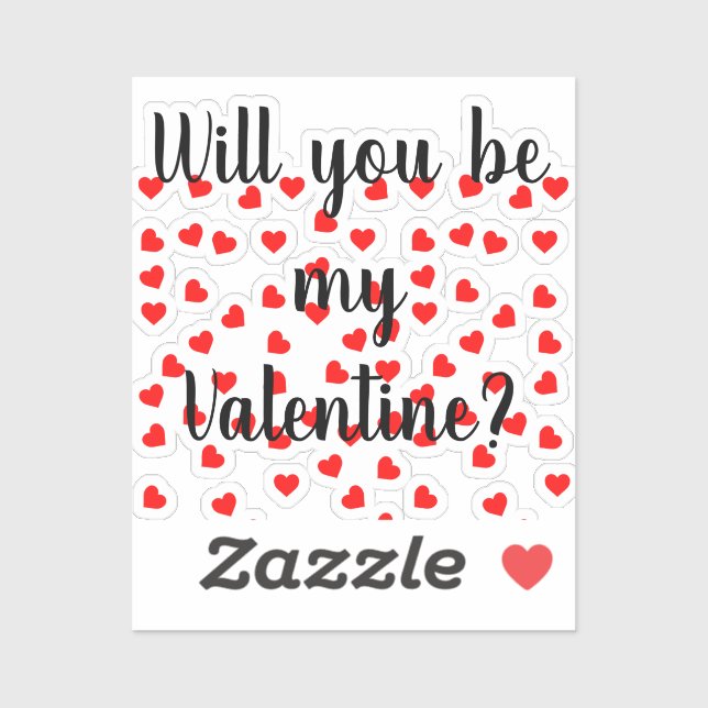 Will you be my Valentine? Playful Red Hearts  (Sheet)
