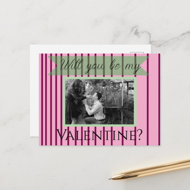 Will you be my Valentine? Postcard (Front/Back In Situ)