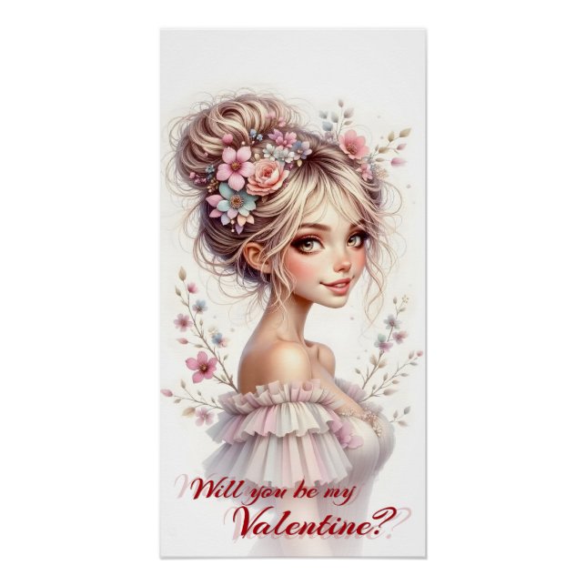 Will You Be My Valentine – Romantic Art Print (Front)