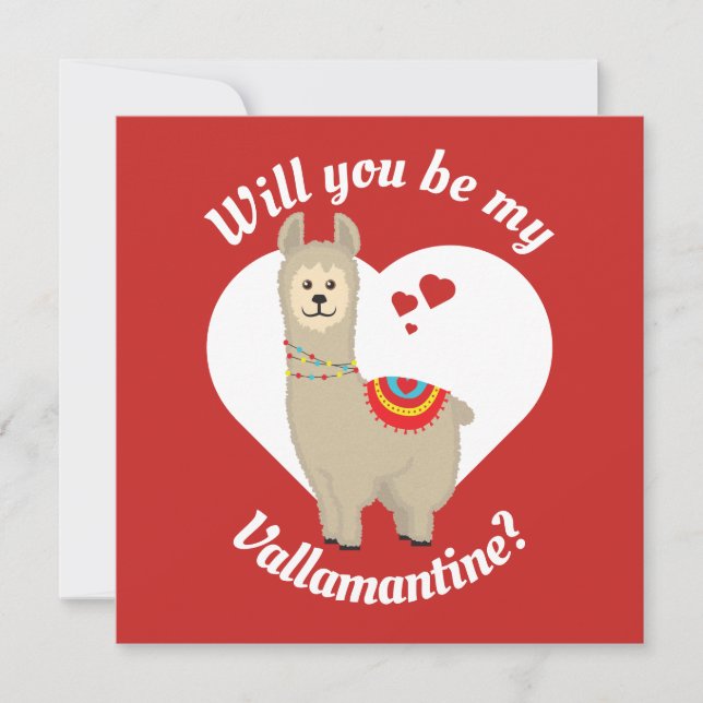 "Will you be my Vallamantine?" Llama Valentine's (Front)