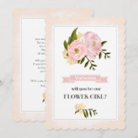 Will you be our Flower Girl? Blush Pink Peonies