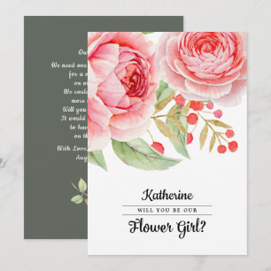 Will you be our Flower Girl? Invitation Card
