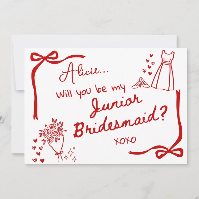 Will you be our Junior Bridesmaid Card Invitation (Front)