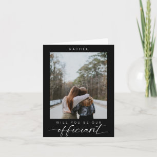 Will you be our Officiant Minimal Photo Modern Invitation