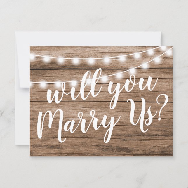 Will You Be Our Officiant | Rustic Marry Us Invitation (Front)