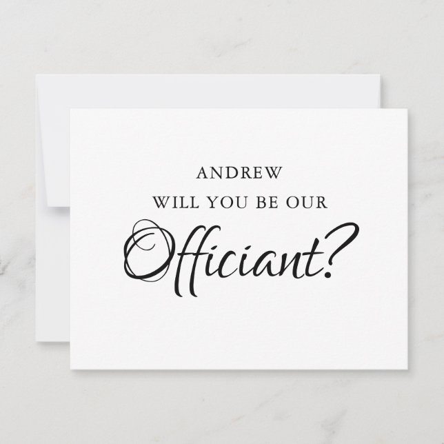 Will You Be Our Officiant | Wedding Marry Us Invitation (Front)