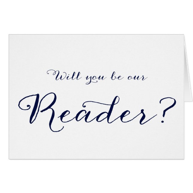 Will You Be Our Reader Wedding Card (Front Horizontal)