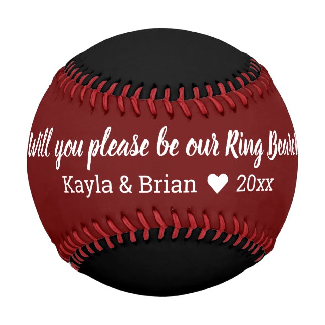 Will You Be Our Ring Bearer Baseball (Back)