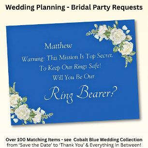 Will You Be Our Ring Bearer?  Cobalt Blue & White 