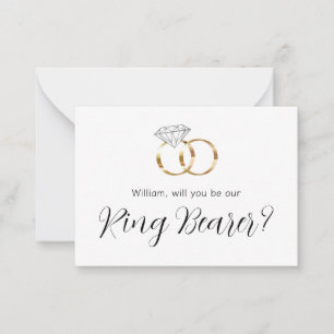 Will You Be Our Ring Bearer Diamond Wedding Rings Card