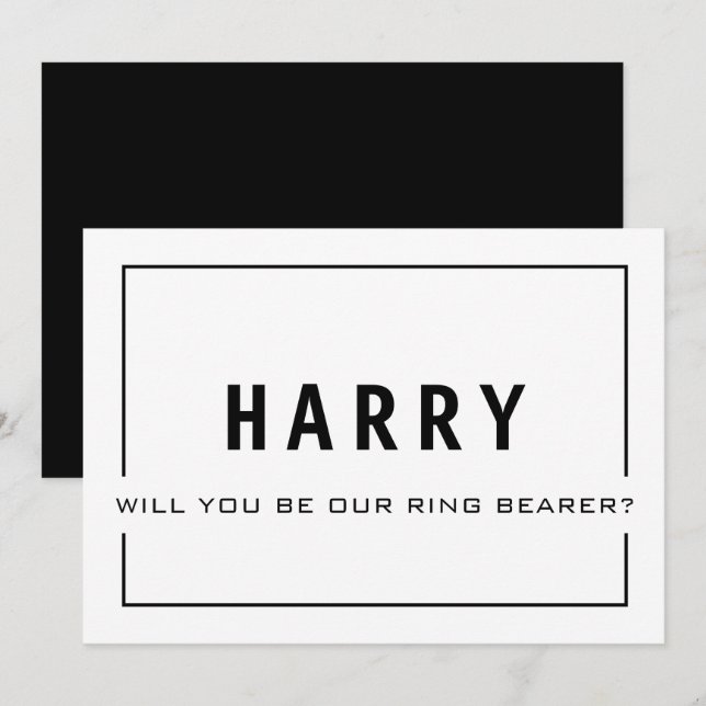 Will You Be Our Ring Bearer? Groomsman Card (Front/Back)