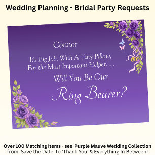 Will You Be Our Ring Bearer? Purple Mauve Flowers