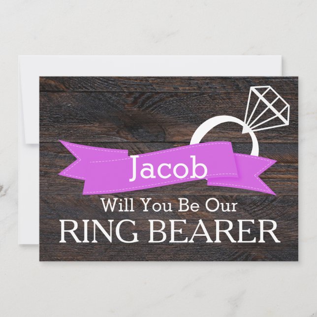 Will You Be Our Ring Bearer Wooden Invitation (Front)