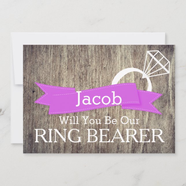 Will You Be Our Ring Bearer Wooden Invitation (Front)