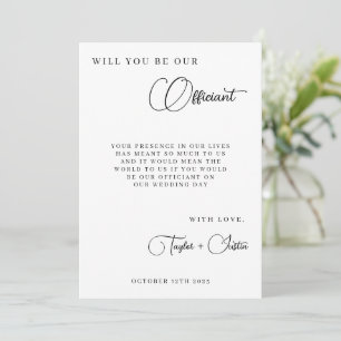 Will You Be Our Wedding Officiant Proposal Simple Invitation