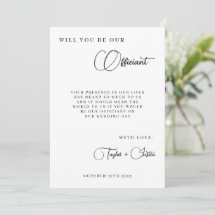 Will You Be Our Wedding Officiant Proposal Simple Invitation