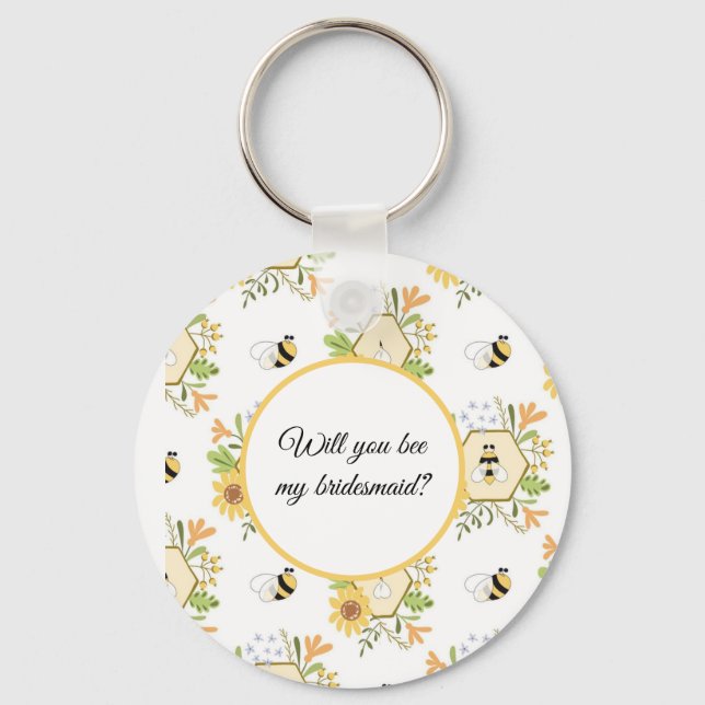 Will you bee my bridesmaid key ring (Front)