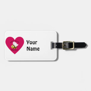 Will You Bee My Valentine? Red Heart Luggage Tag