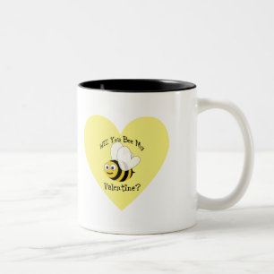 Will You Bee My Valentine? Two-Tone Coffee Mug