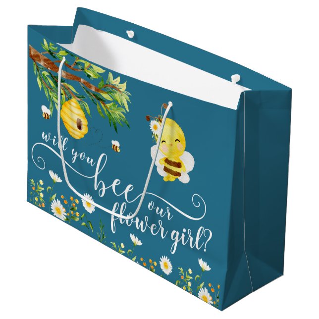 Will You Bee Our Flower Girl Gift Bag (Front Angled)