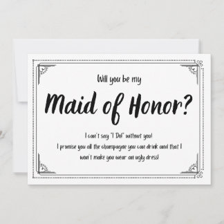 Will You By My Maid of Honour Announcement