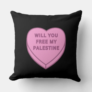 Will you free my Palestine? Cute Candy Heart sweet Cushion