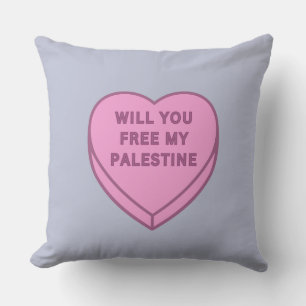 Will you free my Palestine? Cute Candy Heart sweet Cushion