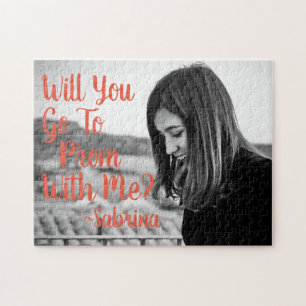 Will You Go To Prom With Me? Custom Photo Message Jigsaw Puzzle