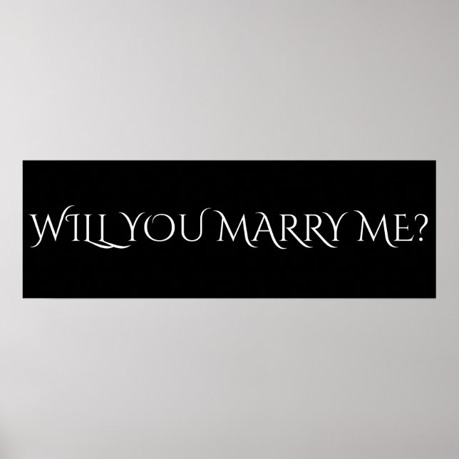 WILL YOU MARRY ME? - 36"x12" Banner Poster (Front)