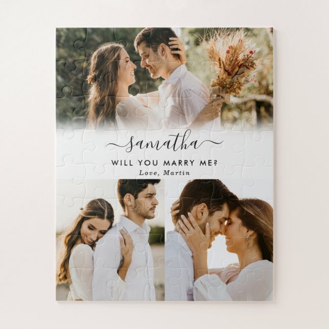Will You Marry Me 3 Photo Collage Jigsaw Puzzle (Vertical)