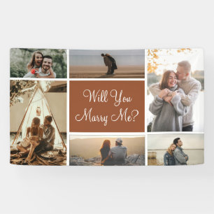 Will You Marry Me 6 Photo Collage Proposal Banner